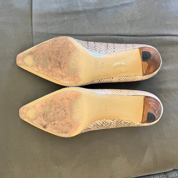 Vintage Gucci Snakeskin Heels Size 37 1/2 C - Picture 7 of 14